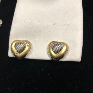 David Yurman 18k gold heart dome earrings